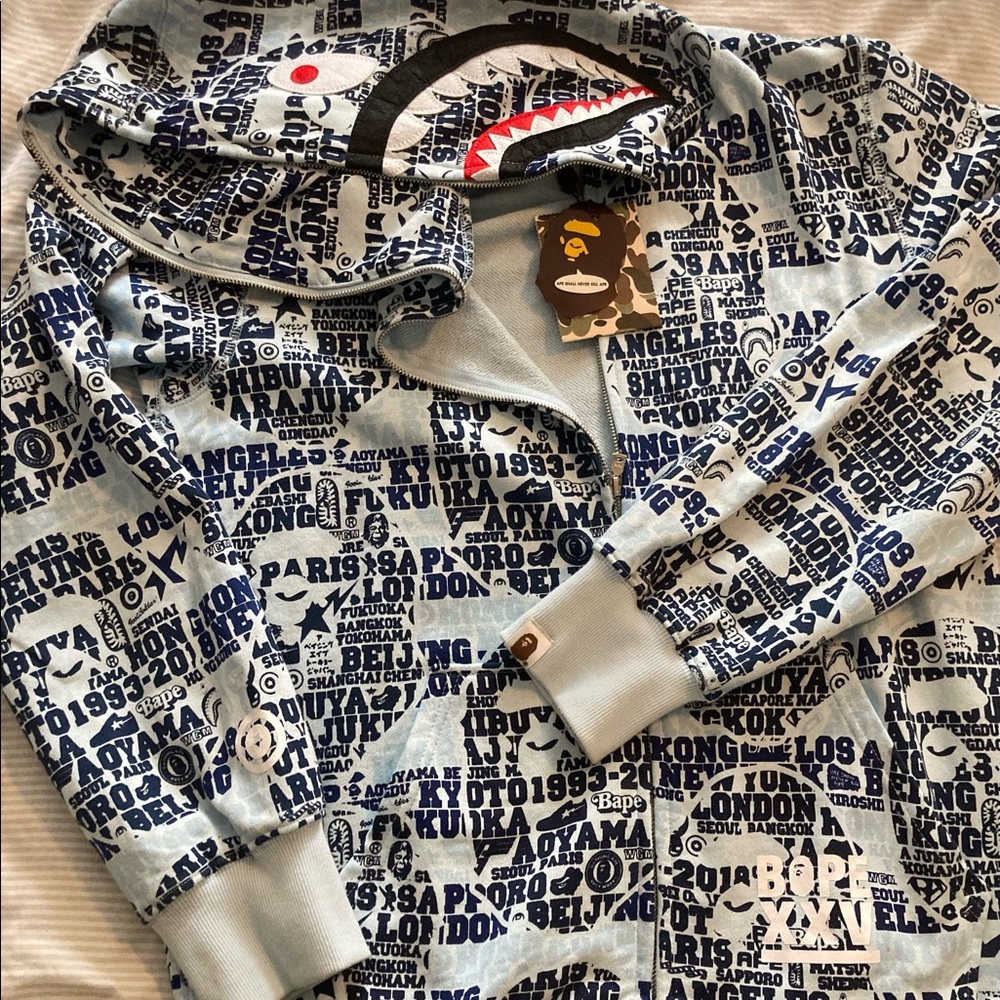 BAPE ABC Shark Full Zip Hoodie 'Blue'